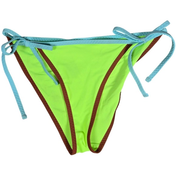 aerie Other - Aerie String Cheeky Bikini Bottom Neon Green‎ Brown Blue M NWT